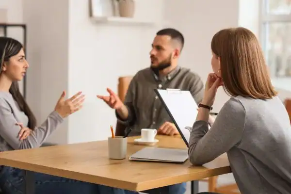 Image of couple access free mediation using family mediation voucher scheme Hounslow