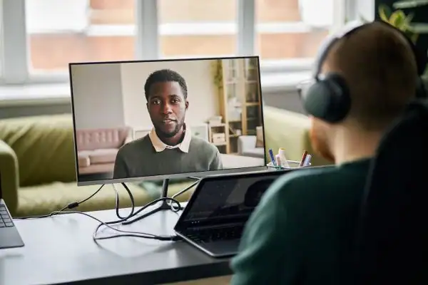 Man attending online mediation Hounslow MIAMS session